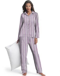 Hanes Women’s Notch Collar Flannel PJ Pajama Set   style 24279