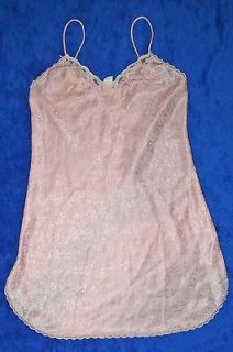   BARBIZON Light Pink Floral Satin Nightgown Slip Size Small/Petite