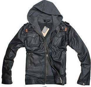 001 new Short Hooded PU leather jacket Blacks MENS JACKET coat Racing 