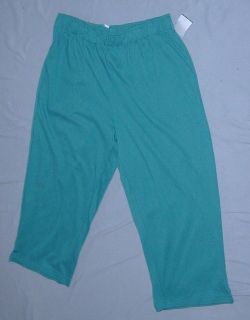 Penmans Turquoise Knit Capris 100% Cotton Size Medium 