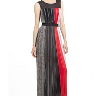   Franca Color Blocked Pleated Maxi Dress Size XS NWT Retail $298