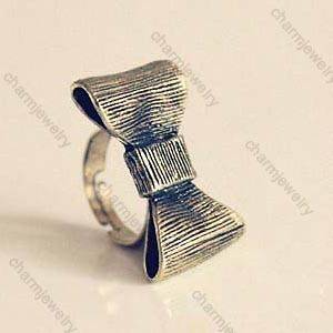   retro lovely cute nice exquisite bow ladies ring rings 