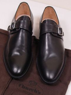   SHOES $850 BLACK BENCH MADE BUCKLED MONK STRAP DRESS SHOES 10 43e NEW