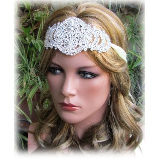 Handmade grecian bridal headband, Swarovski crystal headpiece, bridal 