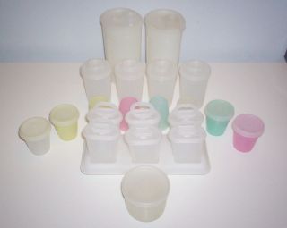   of Vintage Tupperware Containers Minis Syrup Salt Pepper Popsicles
