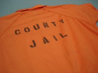 Inmate Jail Prisoner Convict Costume Orange Jumpsuit 3XL