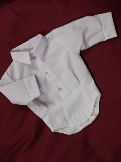   Shirt Baby Boy Bodysuit. Formal/Smart Shirt. Christening White Shirt