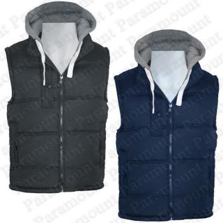 Jersey Hood Full Zip Quilted Padded Bodywarmer Gilet Jacket Boys Size