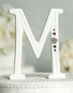   Silver Crystal Monogram Large Letter S Wedding Cake Topper Caketop