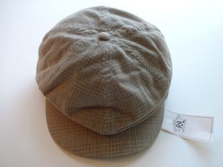 New Ralph Lauren RRL Cotton Faded Khaki Newsboy Cap Hat S