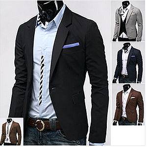 mens casual slim blazer 5color slim sz(US XXS,XS,S,M,L)N​EW 2012