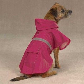 Reflective Dog Rain Jacket Slicker Coat W/Hood Brite Raspberry XS XXL 