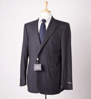   CORNELIANI Charcoal Gray Pinstripe Wool Suit 38 R Dual Vents Italy