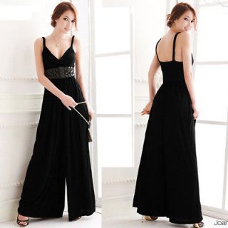   Strap Sexy V neck Wide leg Jumpsuit Rompers Long Pants Trousers 4499