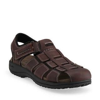   Mens Jensen Closed Toe Fisherman Sandals Brown Oily Leather 78334