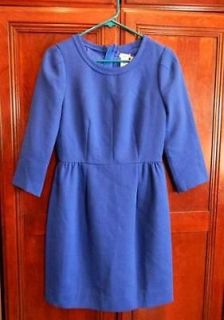 JCrew Teddie Dress $198 casablanca blue 4 double faced wool crepe