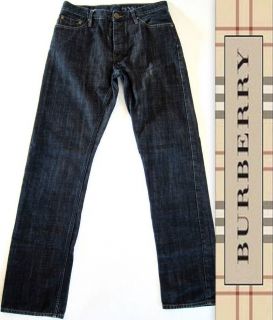 BURBERRY BRIT Mens Relaxed Straight leg jeans, dark denim, 30W 32L 