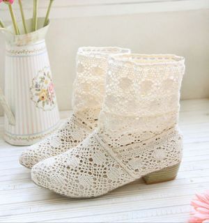 Summer Lady Knitting Knitted Flat Knee High Casual Sandals Ankle Boots 