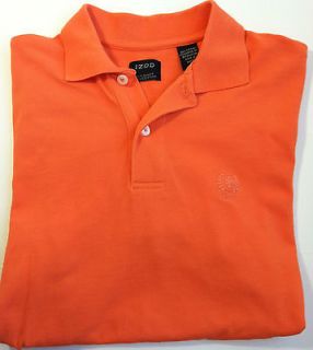 izod short sleeve polo shirt mens small orange cotton