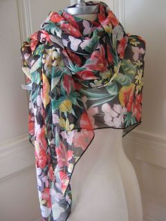 GOTTEX NWT Sarong Pareo Scarf Cover Up Tropical Colors Silk Resort 