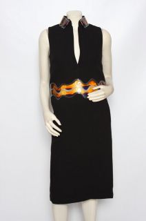 Christopher Kane Black Wool Crepe Jourdan Aqua Dress sz 8 NWT $3,120