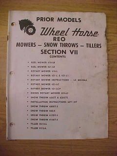 WHEEL HORSE MOWERS, SNOW THROWS & TILLERS PARTS MANUAL