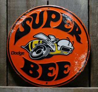 SUPER BEE DODGE Vintage Auto Parts Mechanic Garage Shop Metal Ad Sign 