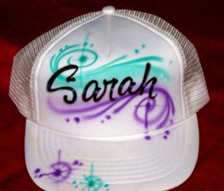 Airbrush Trucker Hat Personalized and Airbrushed with Your Name