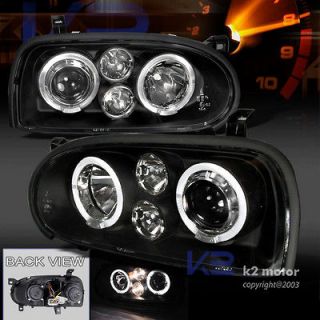   VW GOLF MK3 PROJECTOR HEADLIGHTS+FOG LAMP BLACK (Fits Volkswagen