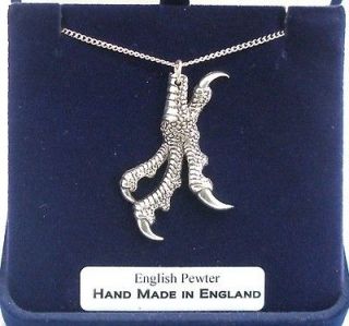 Eagle Talon (claw) Necklace in Fine English Pewter, Hand Made and Gift 