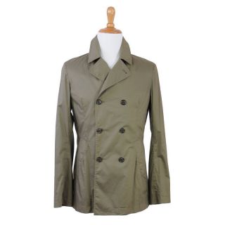   Cucinelli Green Double Breasted Trench Light Coat Jacket US XXL EU 56