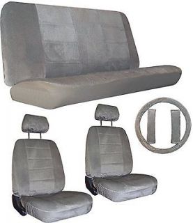 GREY Gray Car Truck SUV Seat Covers LOADED interior package #1 (Fits 