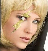 Lady Gaga Gold Lightning Bolt Sticker for a Sexy Halloween Costume 