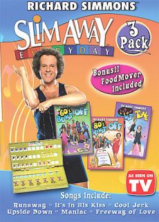 Richard Simmons   Slim Away Everyday 3 Pack DVD, 2003, 3 Disc Set 