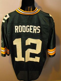 NEW MINOR FLAW #12 Aaron Rodgers Green Bay Packers LARGE L Reebok 