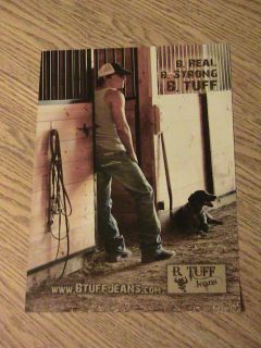 TUFF JEANS ADVERTISEMENT HORSE STALL AD COWBOY DOG AD CHORES WORK 