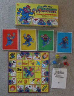 vintage My Pet Monster A Madcap Memory board game rare Golden 1987 80s 