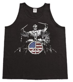 Abraham Lincoln drumming drum kit set USA Tank Top Muscle t shirt tee 