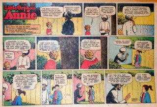 Little Orphan Annie by Gray   large half page color Sunday comic 