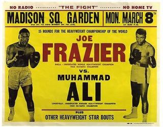 Vintage Boxing Muhammad Ali vs Joe Frazier Fight Poster made into 