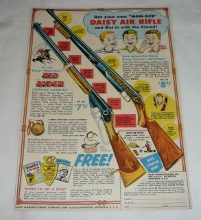 1955 Daisy Red Ryder bb gun air rifle ad page ~ MAN SIZE