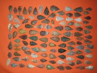 FLINT STONE ARROWHEAD COLLECTION OF100 PROJECTILE BOW ARROW PINETREE 