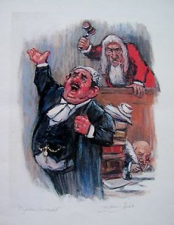 Barry Leighton Jones Hand Signed Giclee Theatre of Law Objection Over 
