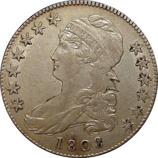 1808 Bust Half Dollar  Nice Sharp XF to AU Coin (O 107, R 3)