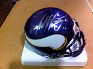 ADRIAN PETERSON VIKINGS SIGNED RIDDELL FULL SIZE REPLICA HELMET WITH 