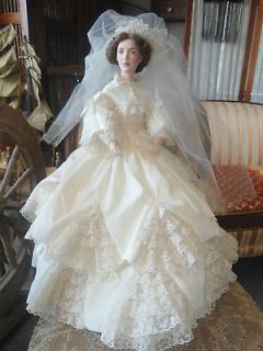   Franklin Heirloom Doll Victoria & Albert Bride Wedding Bridal 6442