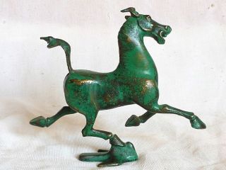 Bronze Effect Solid Brass Chinese Horse Figure by HAN DYNASLY The 
