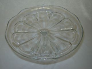 Antique EAPG 9 COLONIAL Clear Pedestal CAKE STAND
