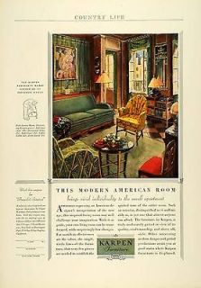 1929 Ad Karpen Furniture Coffee Table Sofa Side Chair Edgar W. Jenny 