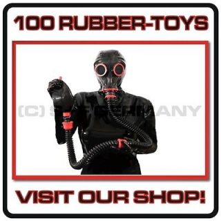 DELUXE 8 PARTS GAS MASK SYSTEM LATEX RUBBER HOOD NO CATSUIT DRESS 